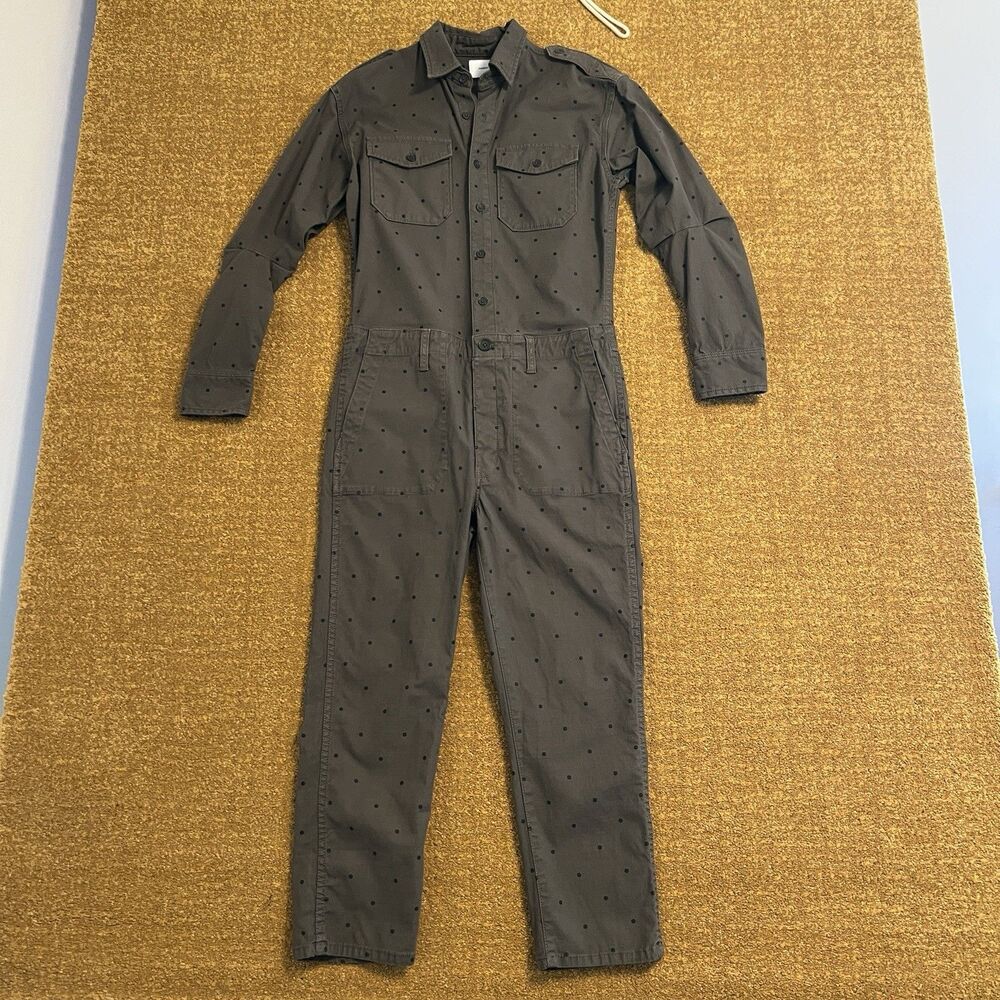 Current Elliot Green Polka Dot Utility Jumpsuit Women's 0 Workwear